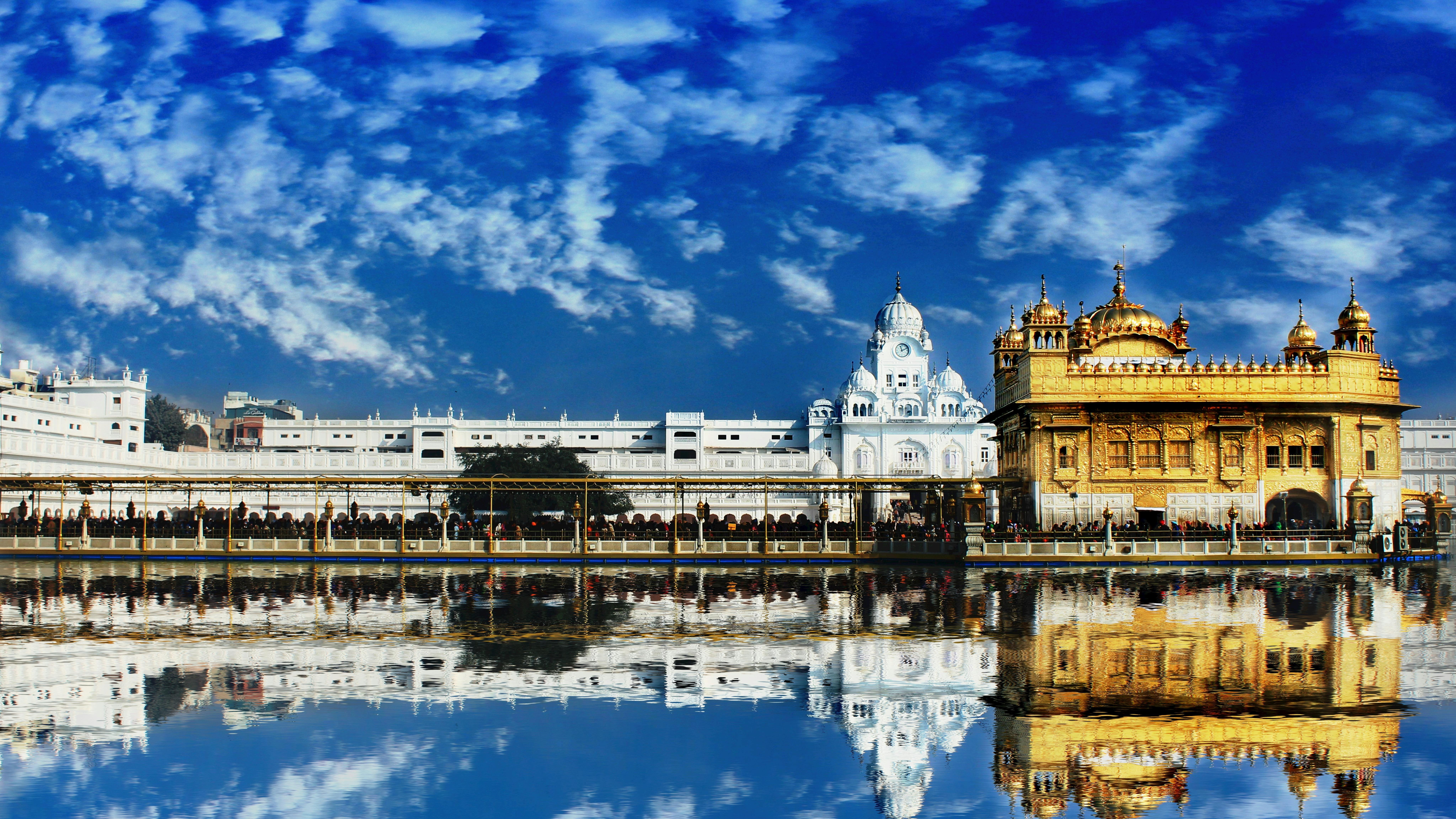 Amritsar India cityscape showing temples and architecture