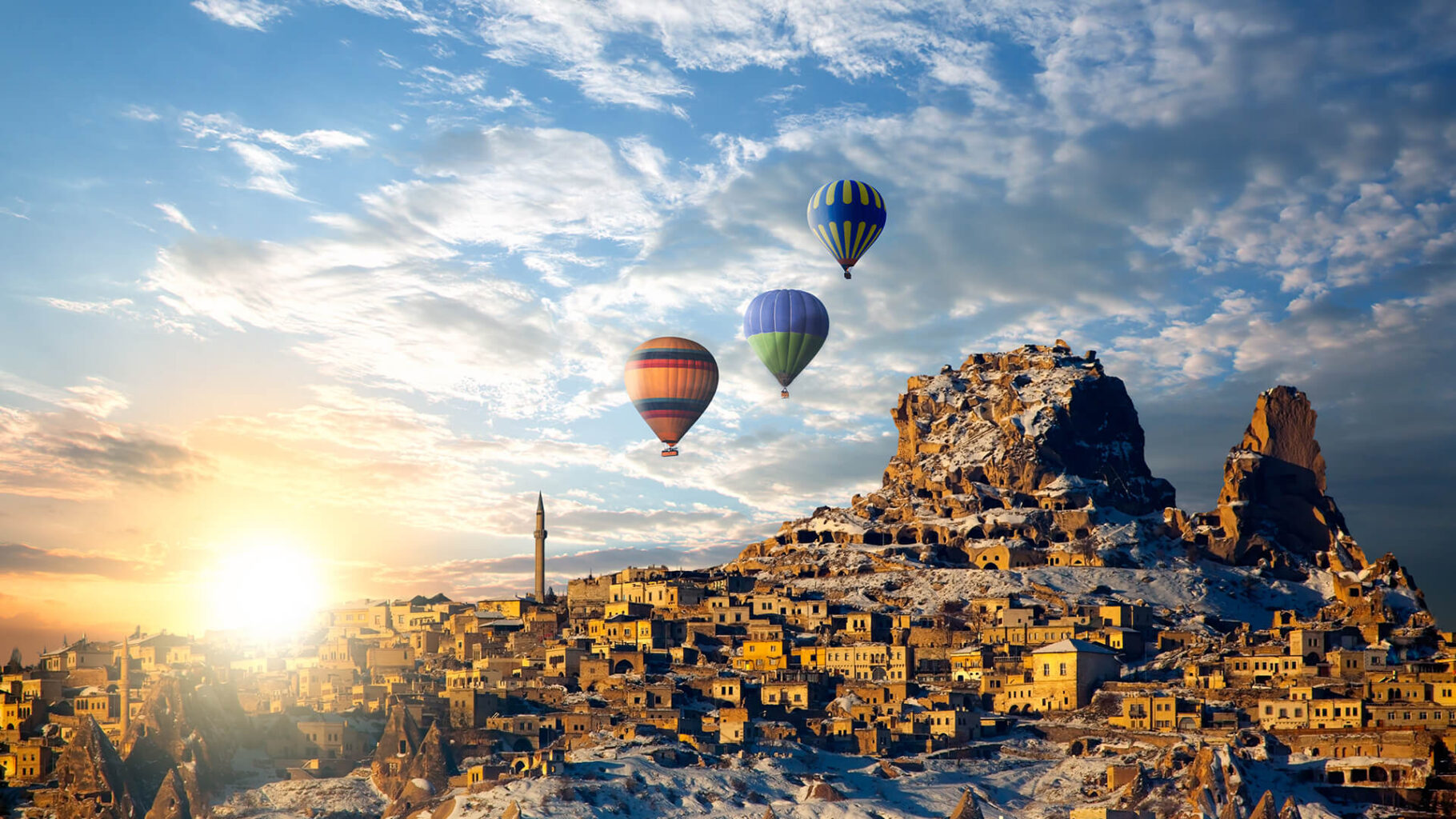 Cappadocia fairy chimneys hot air balloons central Turkey budget travel