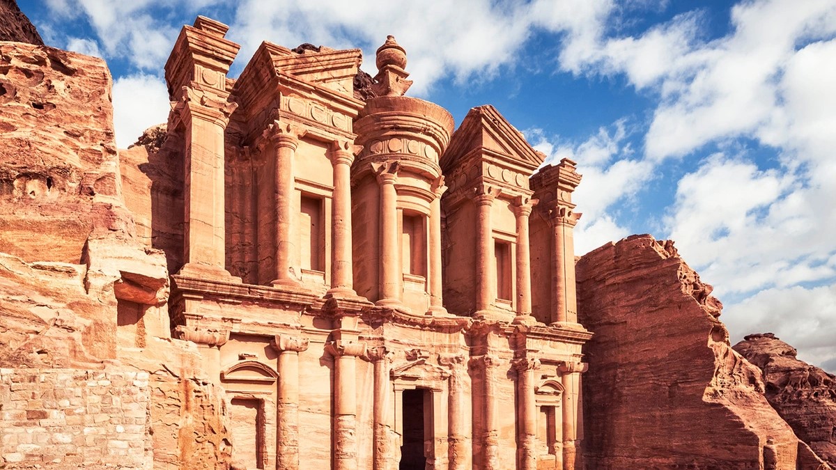 Petra ancient rose-red city carved in sandstone Jordan budget travel