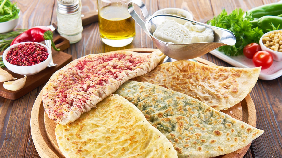 Qutab - traditional Azerbaijani flatbread filled with meat or greens