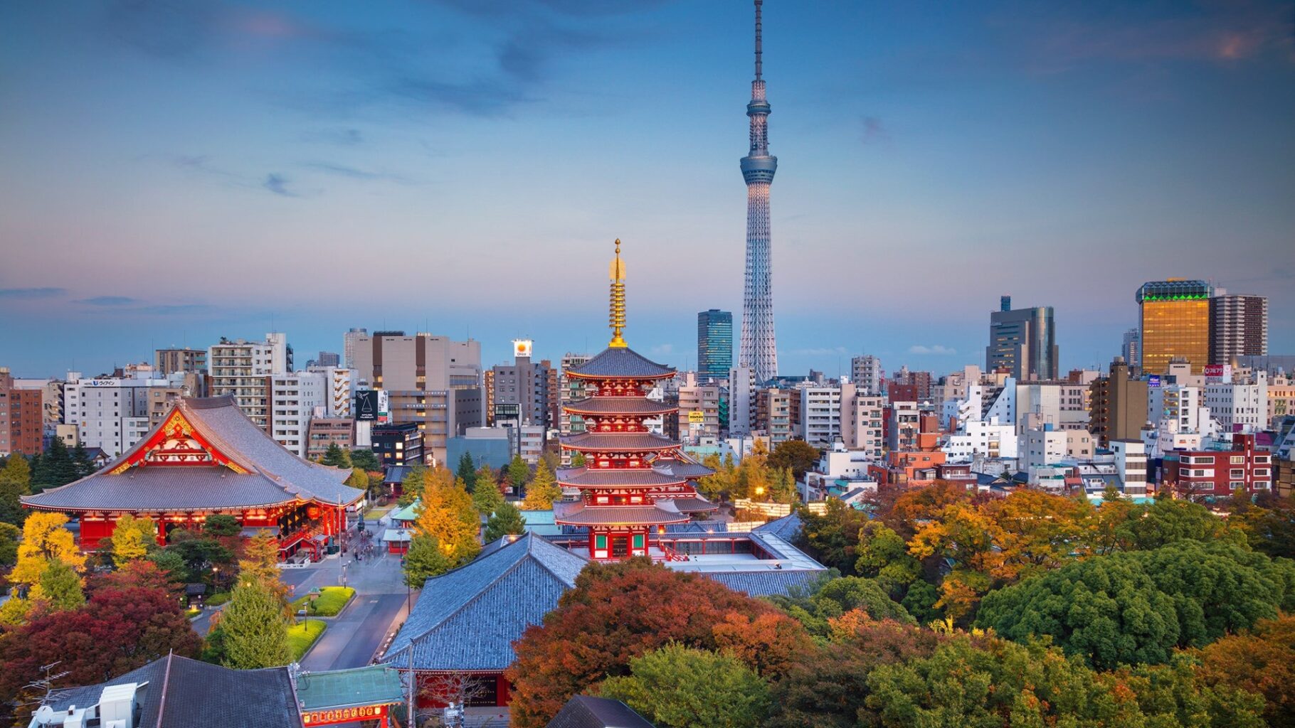 Tokyo Japan cityscape with urban development and buildings